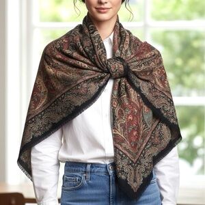 Ralph lauren purple label paisley patterned oversized scarf